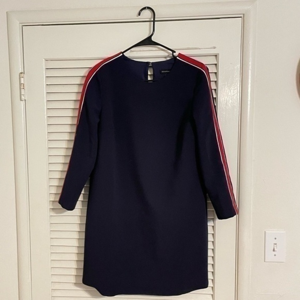 Banana Republic Navy Red Side Stripe Dress